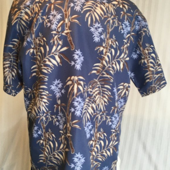 Aloha Joe Mens Blue Brown Hawaiian Polyester Tiki Tropical Surf Aloha Shirt Sz S - Picture 5 of 14